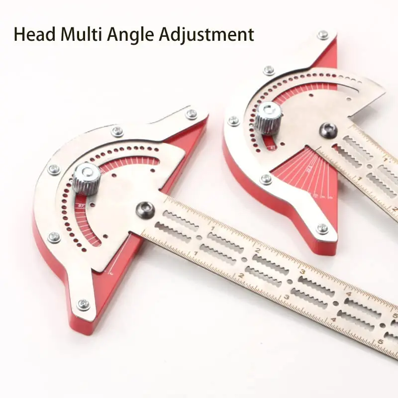 Woodworkers Edge Ruler,Angle Measuring Tools Metric & Inches,Multi-Function Angle Measure Tool with Wall Hanging Storage Rack