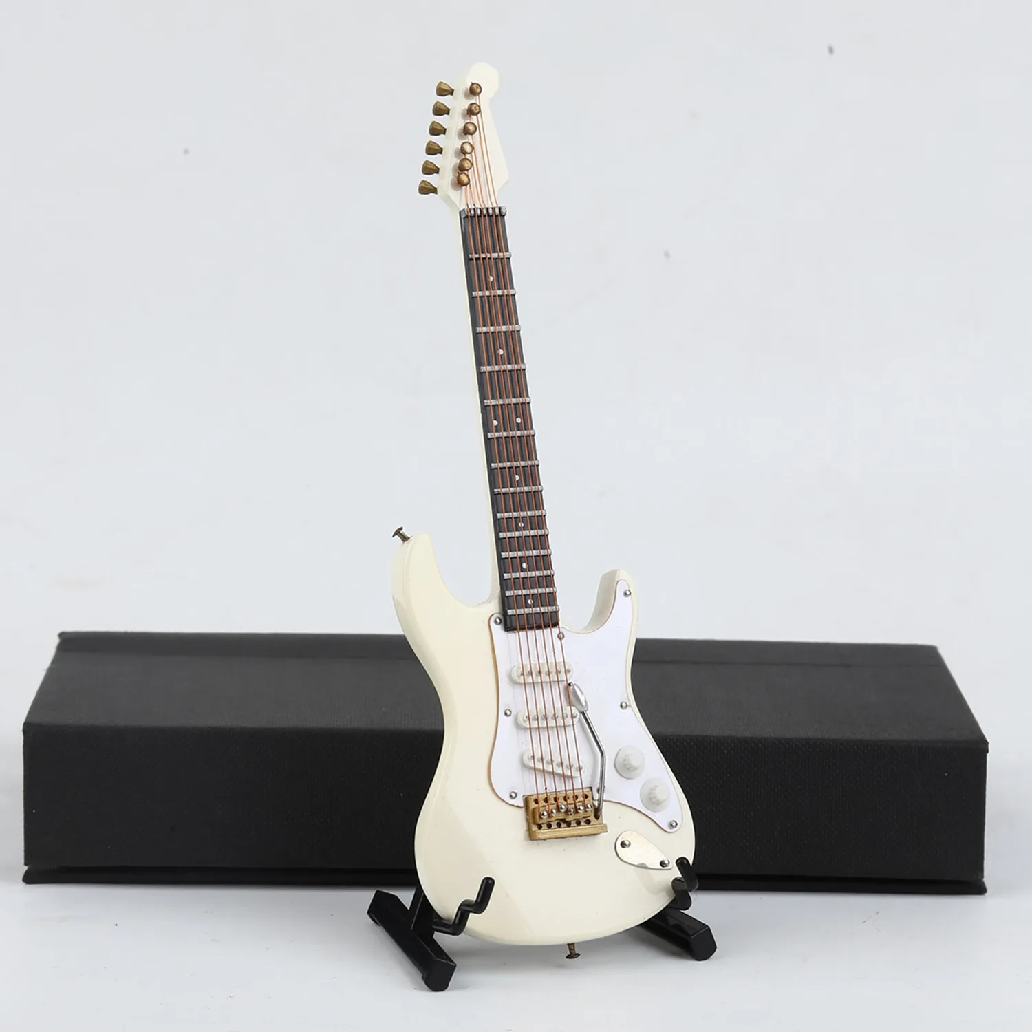 bleu marine Apolo Guitare basse électrique Dollhouse Mini instrument modèle miniature projets d'art sac guitare électrique basse loisirs cadeaux 