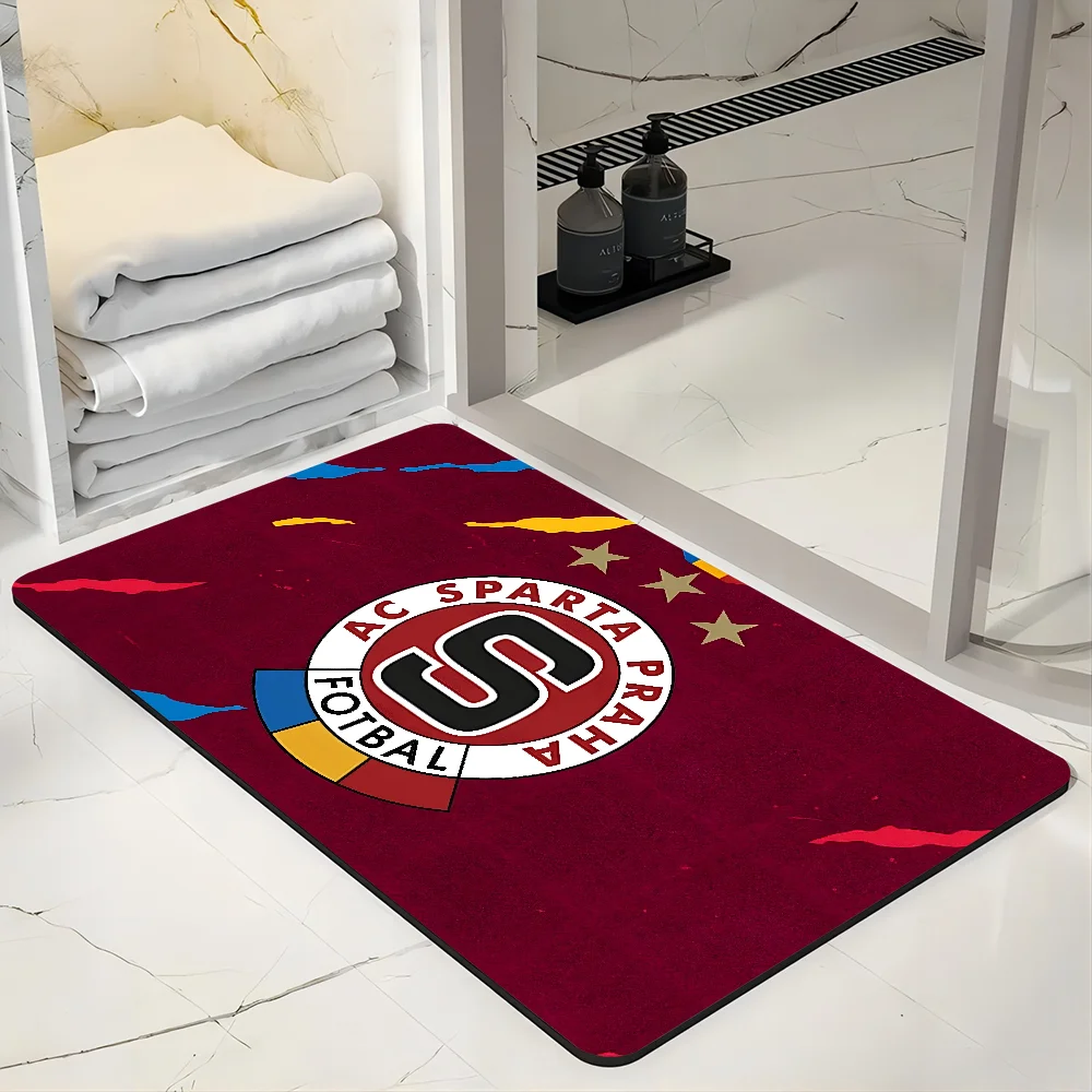 Floor Mat Non Slip Mat Carpet Mat 1pc FlagAC Sparta Praha Flag Floor Mat Doormats Home Carpet Foot Mat Bathroom Absorbent Mats Anti-Slip Mats Home Decor