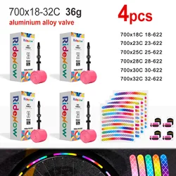 High - Performance Road Bike Inner Tube with Reflective Wheel Rim Sticker and Presta Valve - SV 85mm (36g Metal - 4pcs)