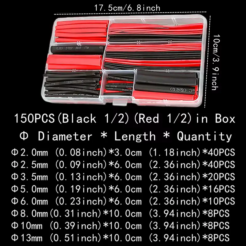2:1,Heat Shrink Tubing,127-850 PCS,Insulated Polyolefin Sheathed,Electronic DIY Kit,Electrical Connection Tubing,Cable Sleeves image 15