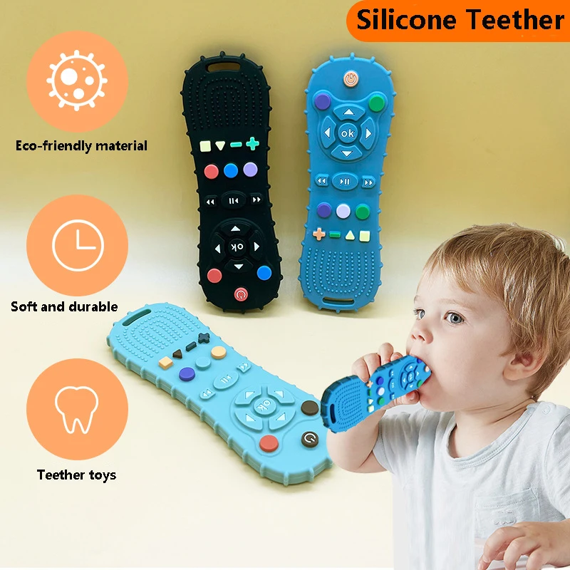 Remote control teether Baby anti-feeding children's teethers Silicone environmental protection material