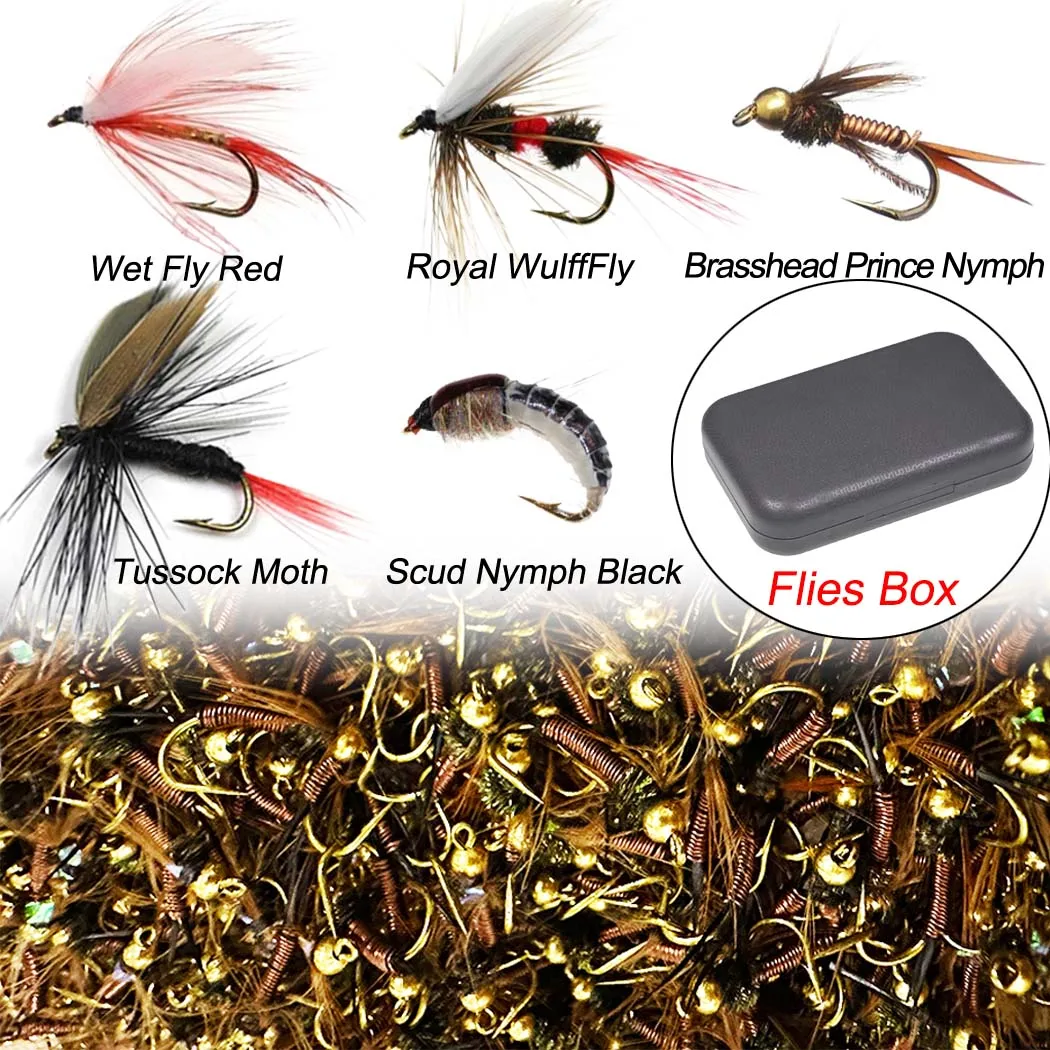 

24Pcs/Box Fishing Lure Fly Insects Different Style Salmon Flies Trout Dry Fly Fishing Lures