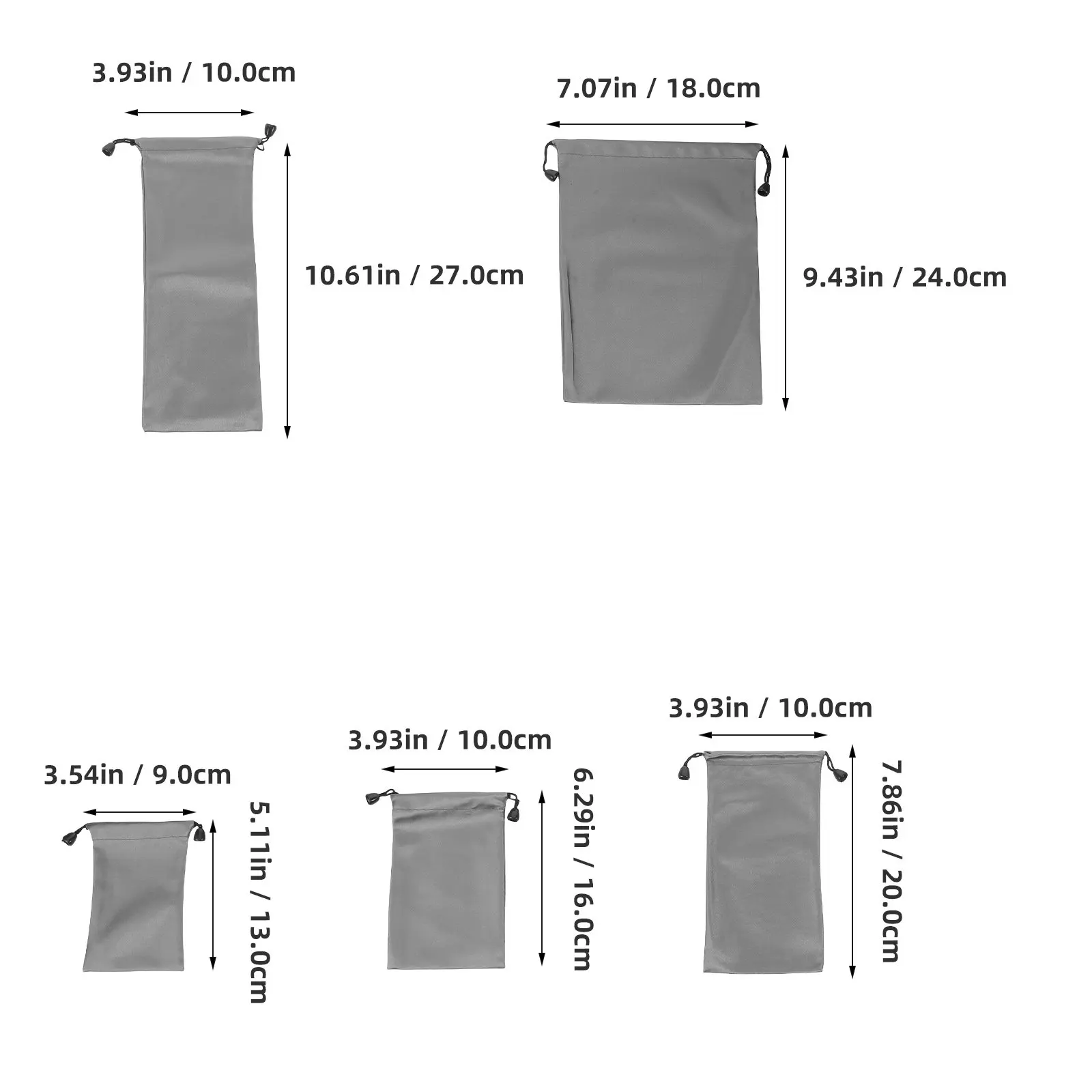 5Pcs Drawstring 보관 가방 케이블 충전기 용 소형 나일론 주최자 보조베터리 여행 전자 액세서리 파우치