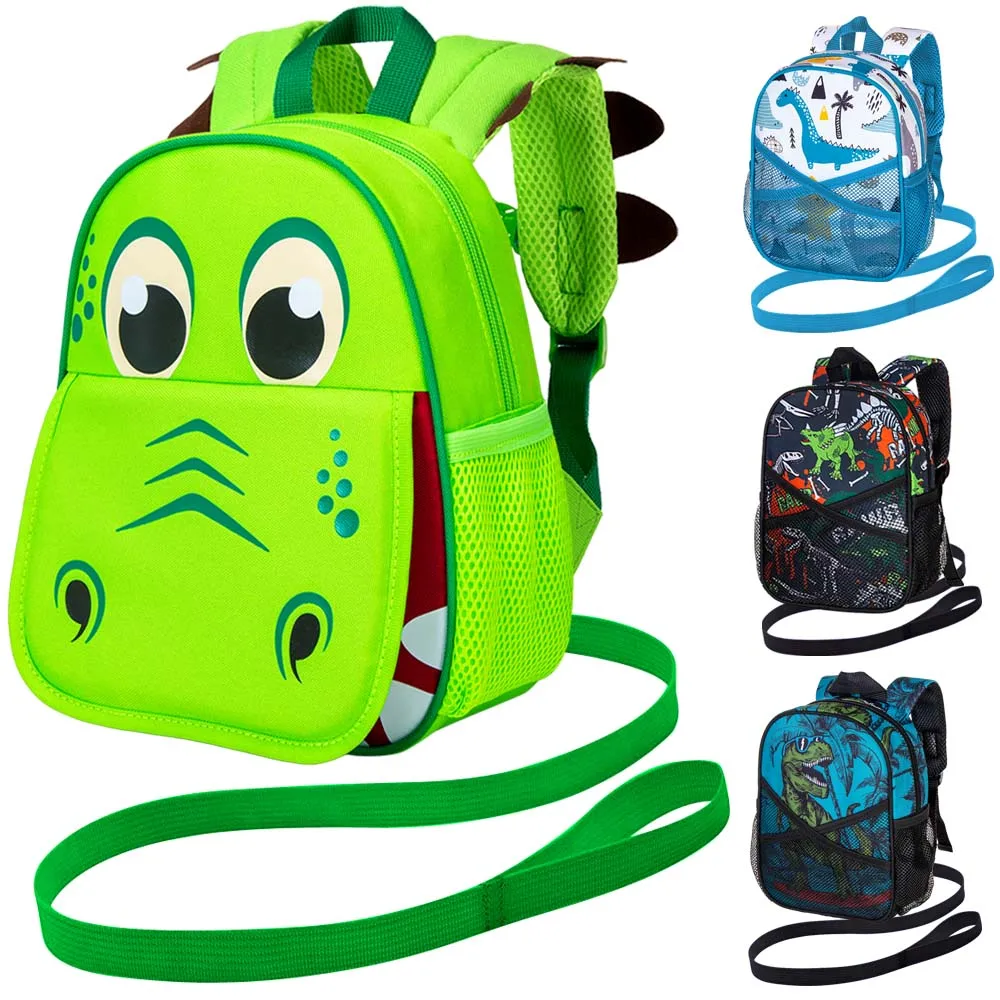 

Toddler Backpack with Leash, 9.5" Kids Dinosaur Safety Leashes