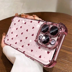 Custodia Elegante per Telefono con Design Placcato a Cuori Amoreggianti