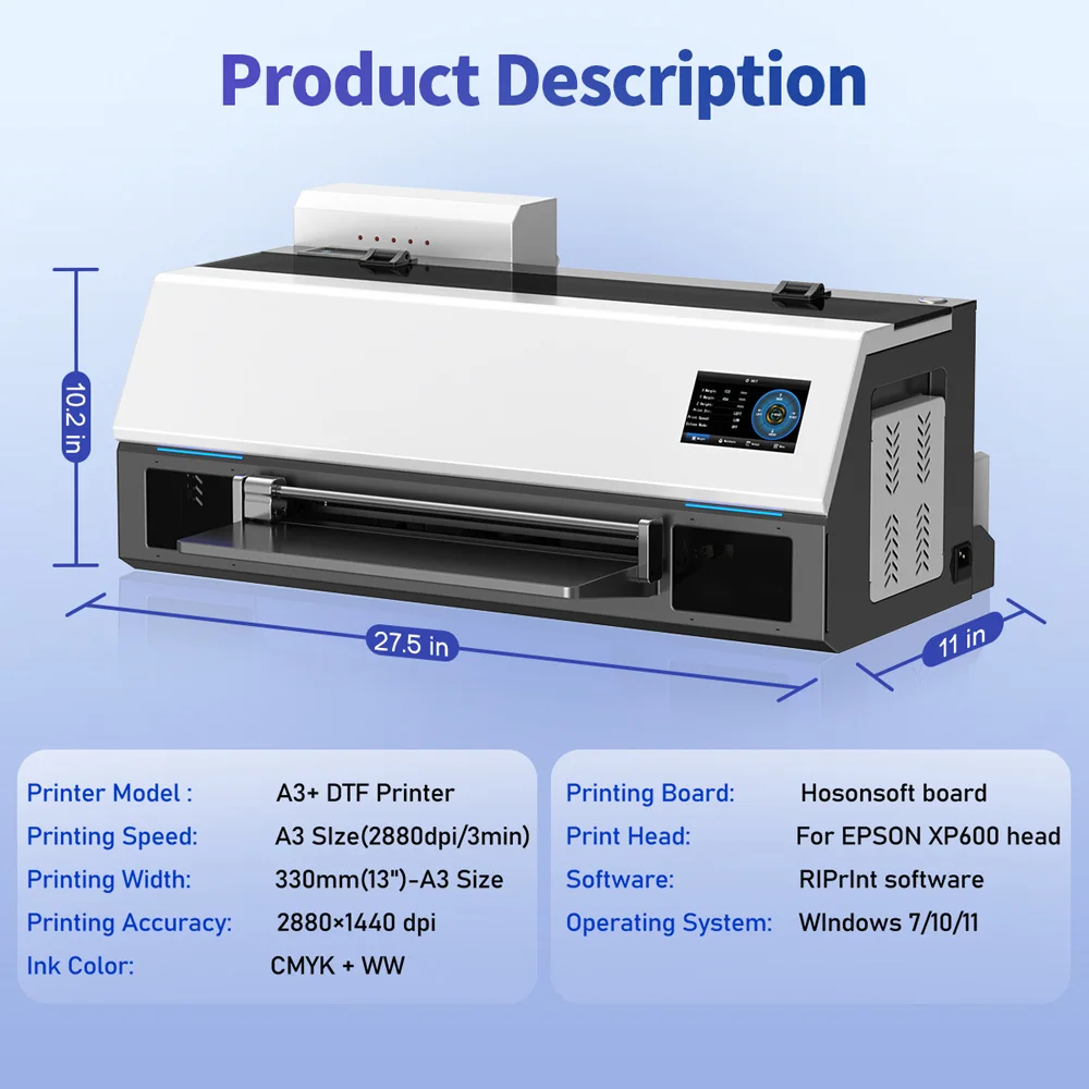 A3 XP600 DTF 프린터 A3 DTF 프린터 ImpresoraTransfer 프린터 (청바지, 후드티, 의류, 티셔츠 프린팅용 DTF 오븐 포함)
