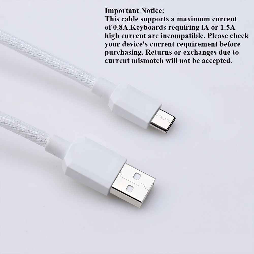 Enhanced Coiled Aviator USB-C Cable for Mechanical Keyboards - Maximum 3M Length