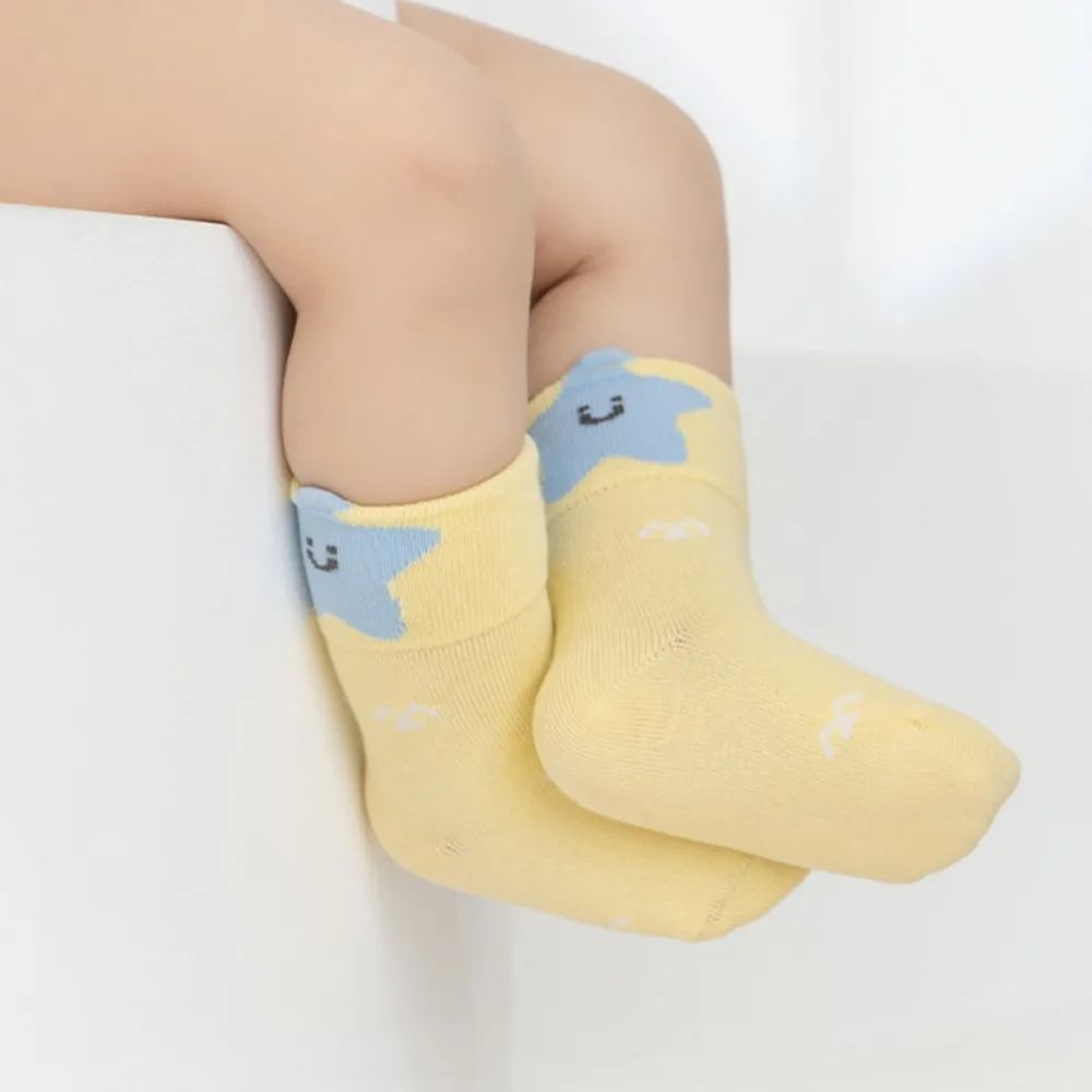 4 Pairs Baby Socks Japanese Cartoon Cute Bear Zoo Embroidery Children's Elastic Socks 0-8Y