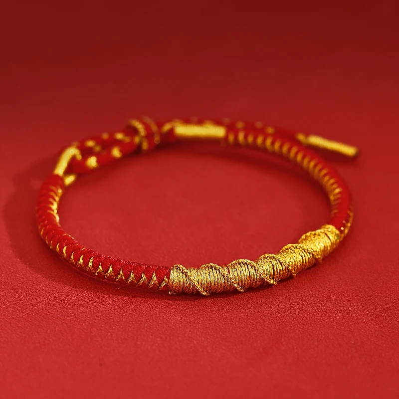 Zodiac Dragon Red Rope Bracelet Light Luxury Small Group of the Year of the Hand Bracelet Jewelry 2024 Dragon Rope New Year Gift