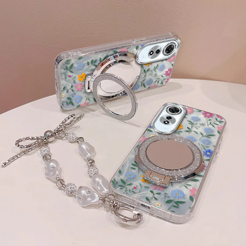 3-Piece Floral Phone Accessory Set with Case, Lanyard, and Stand