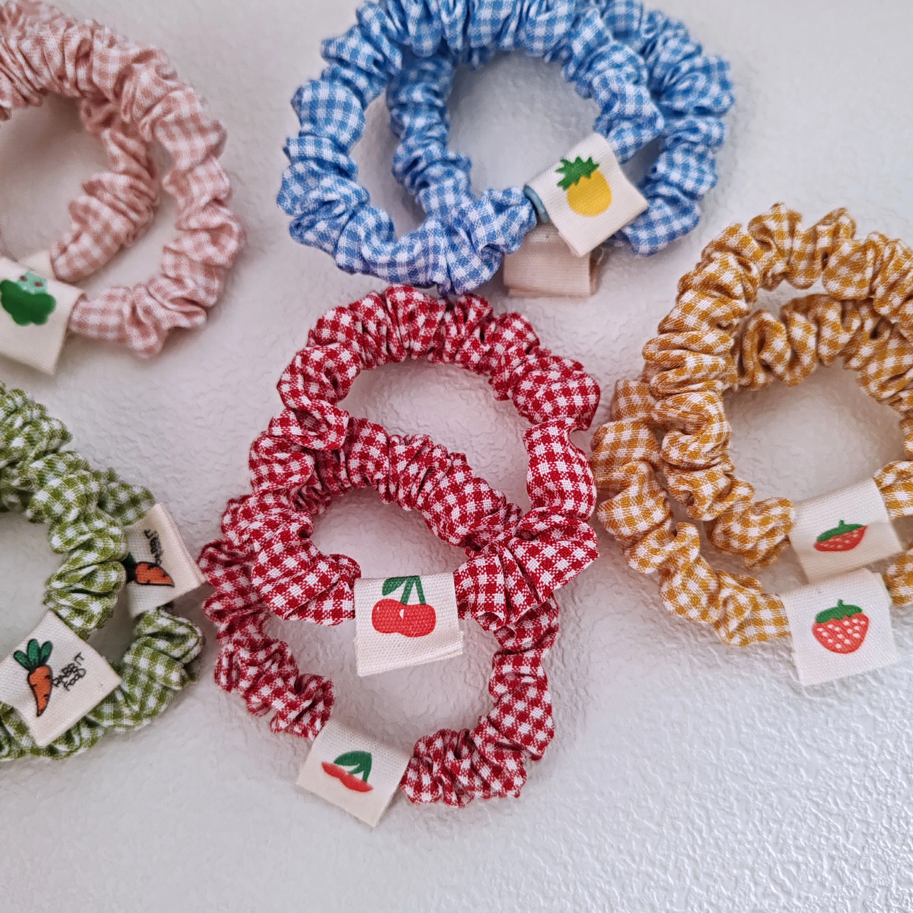 2PC Kirsche Erdbeere Elastische Haarbänder Set Frauen Mädchen Kinder Haargummis Gummiband Haar Zubehör Scrunchy Seil