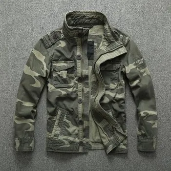 2024 New Casual Wear Mens Oversized Camo Jacket Sportswear Thick Denim Jacket Male Green Military Coat 1