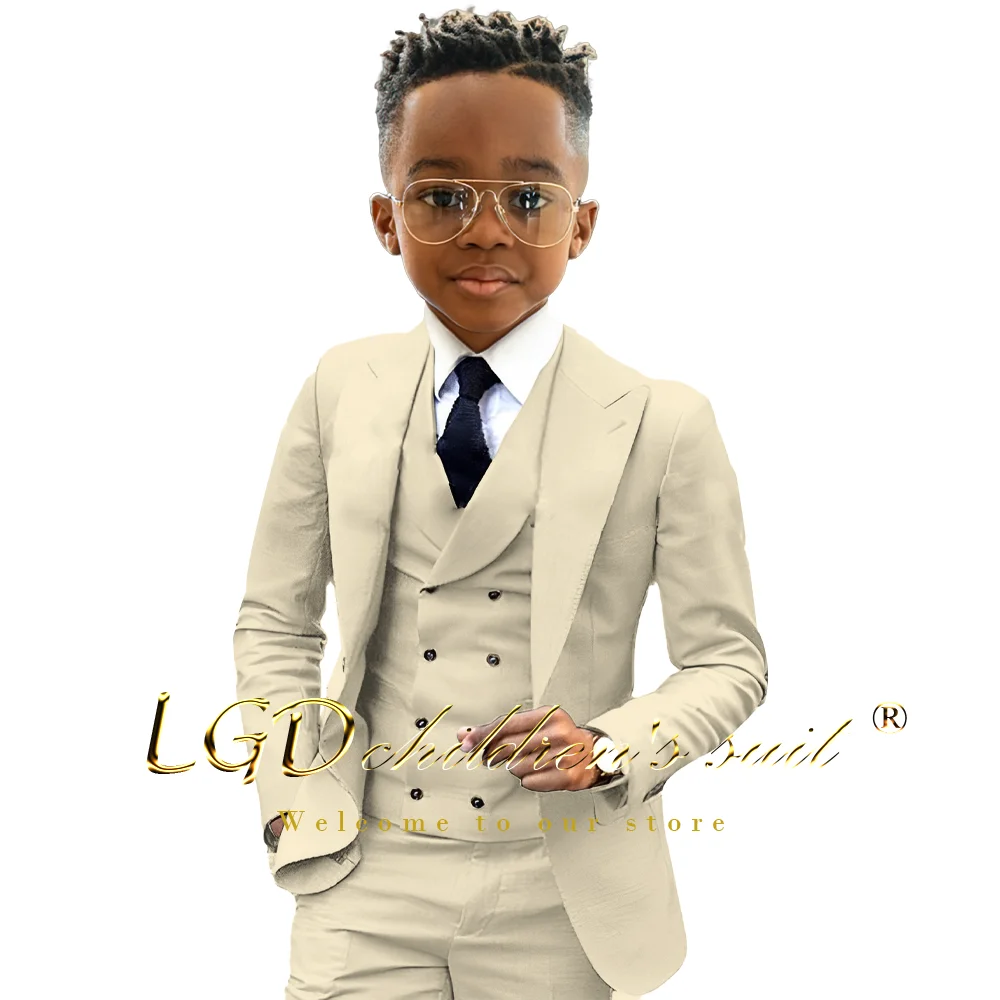 Boys Formal Suit Set Boys 3~16 years old 3-piece Tuxedo Suit Jacket Trousers Vest