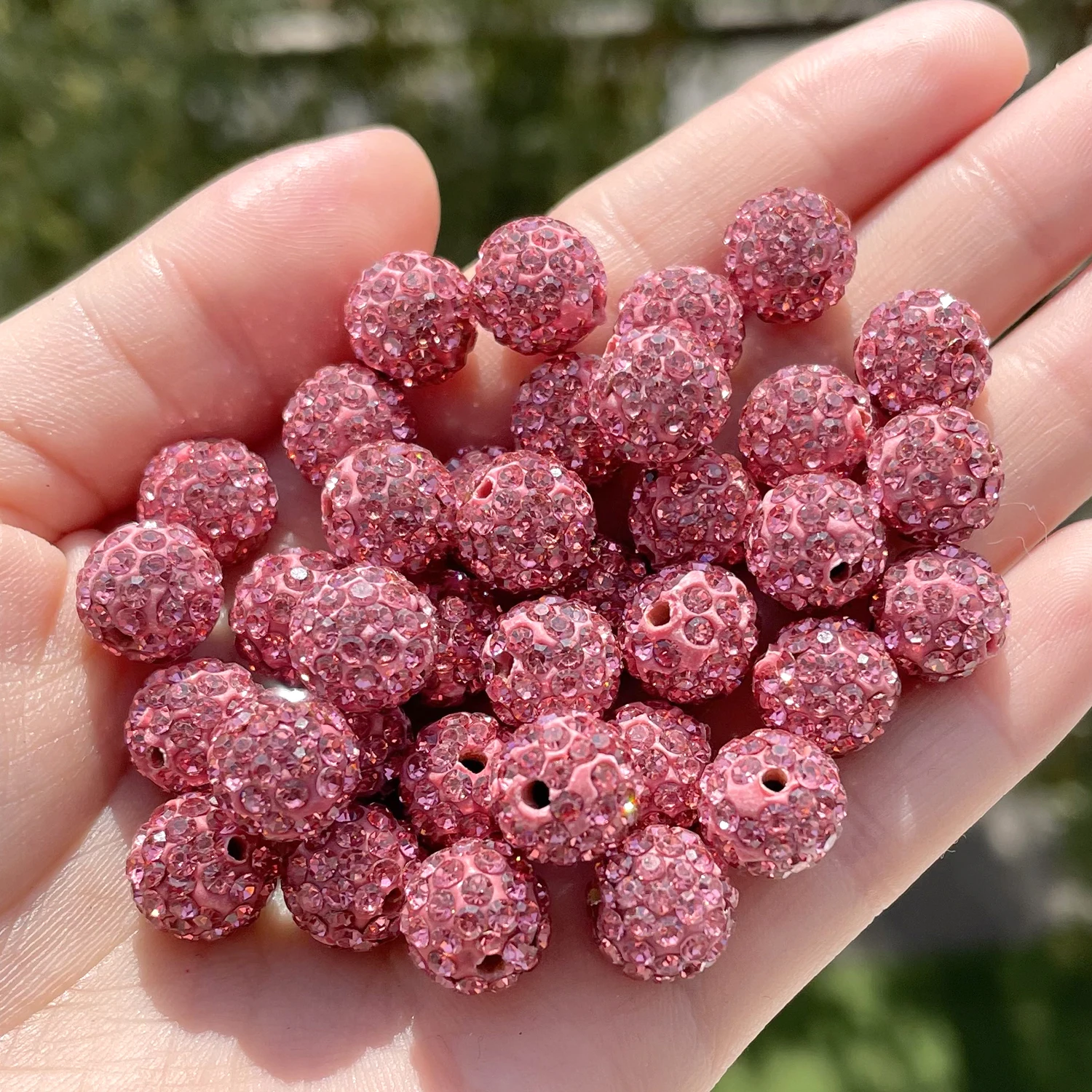 10pcs 6/8/10mm Czech Crystal Rhinestones Pave Disco Ball Clay Beads Round Spacer Beads Charms for DIY Jewelry Making Bracelet
