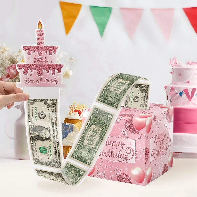 Birthday Money Gift Boxes with Pull-Out Happy Birthday Card, Fun Cash Surprise Packagin... - SKU MGB01127 - UGI Packaging