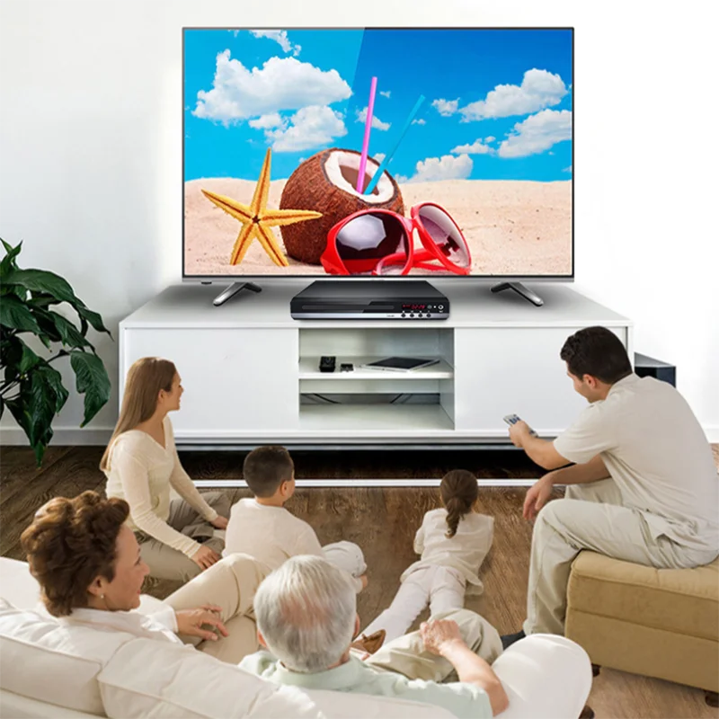 Home DVD Player VCD CD Disc Media Player Machine With AV Output Remote USB Mic Full HD 1080P Home DVD Box Multimedia