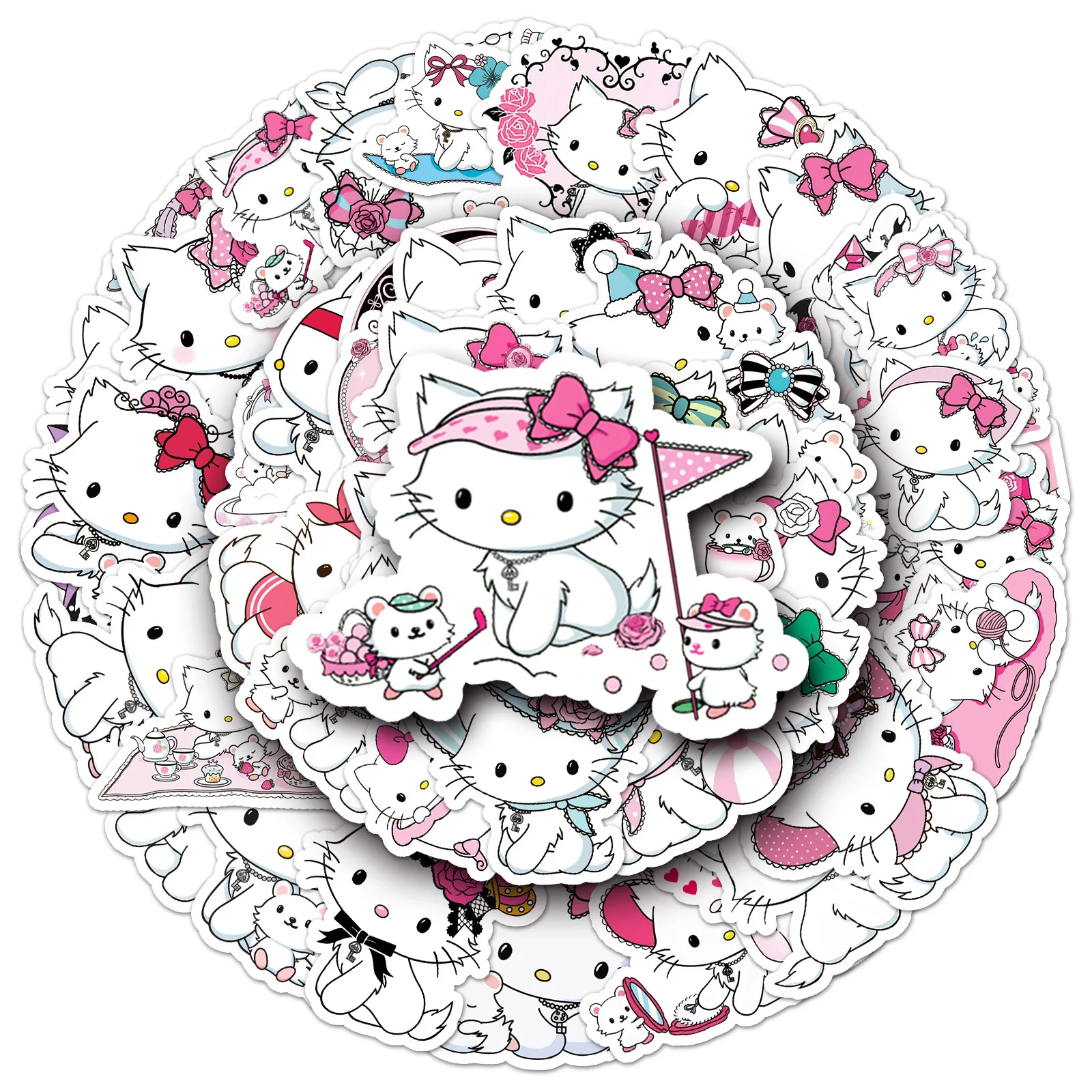 

10/30/50PCS Sanrio Hello Kitty Pet Charmmy Kitty Sticker DIY Phone Laptop Luggage Skateboard Graffiti Decals Fun for Kid Toy