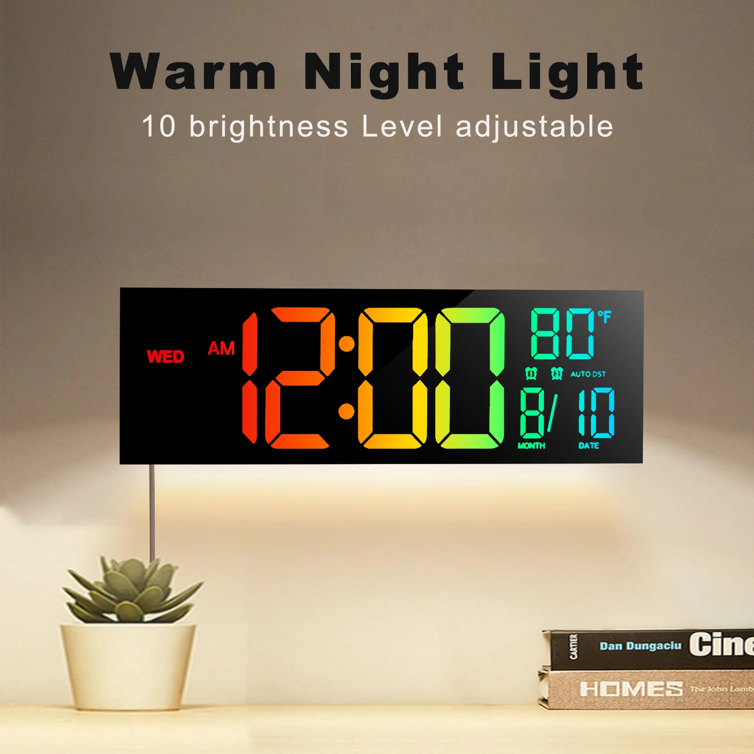 16" RGB LED Digital Wall Clock 4