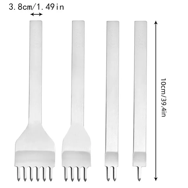 MIUSIE 1Pcs 3/4/5/6mm Spacing Punch Tool For Leather Hole Punches Tool Lacing Stitching Sewing Leather Craft Tools 1/2/4/6 Prong 2