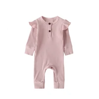 Spring Autumn Long Sleeve Jumpsuits Baby Clothes Sets For Newborn Boys Girls Solid Bodysuit Toddler Casual Romper 3 To 18 Months 3