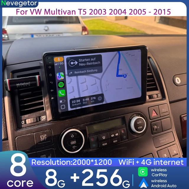 Pour VW Volkswagen Multivan T5 2003-2015 lecteur multimédia de voiture lecteur vidéo GPS Navigation Android Auto CarPlay Radio stéréo 2din 1