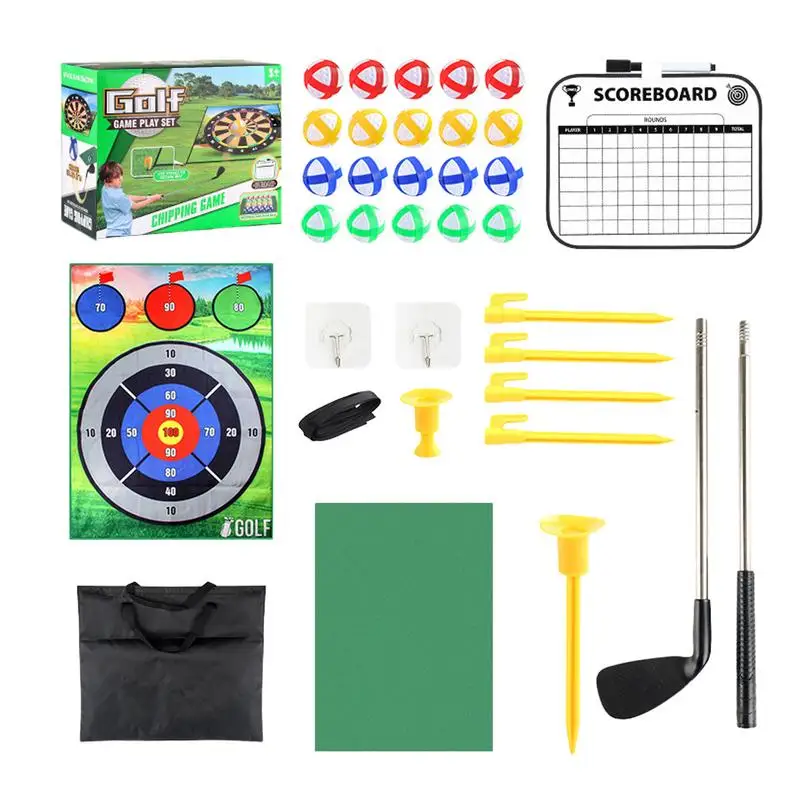 ゴルフチップpingゲームチップセット、粘着性のある練習、カラフルなダーツ、ターゲットマット、裏庭の遊び装置