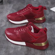  Brand Design Nice Pop Women Casual Shoes Height Increasing Sport Wedge Shoes Air Cushion Comfortable Sneakers Zapatos De Mujer 