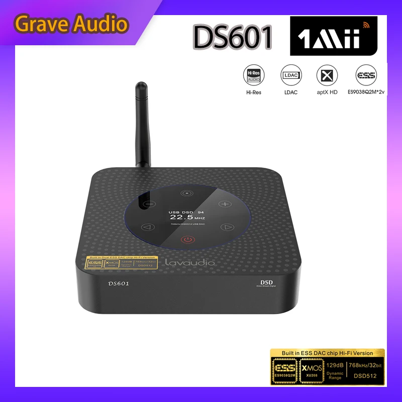 

1Mii DS601 HiFi Audio Decoder Bluetooth 5.0 LDAC Desktop DAC ES9038Q2M *2 USB XMOS DSD512 32Bit 768KHz AMP COAXIAL OPTICAL Input