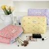 Cute Bow Cotton Makeup Bag Women Zipper Cosmetic Organizer Female Cloth Box Shape Portable Toiletry Case for Girls 2