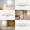 Round Night Light Led Wireless Motion Sensor USB Bulbs Charging Bedroom Decoration Staircase Cabinet Wardrobe Lighting Wall Lamp 5