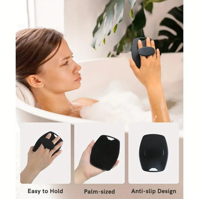 Silicone Bath Portable Wall Mounted Shampoo Brush Bath Face Washing Cleaning