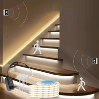 COB Led Strip Light EU Wireless Motion Sensor DIY Kitchen Shelf Pantry Showcase Closet Under Cabinet Dimmer backlight lamp 2