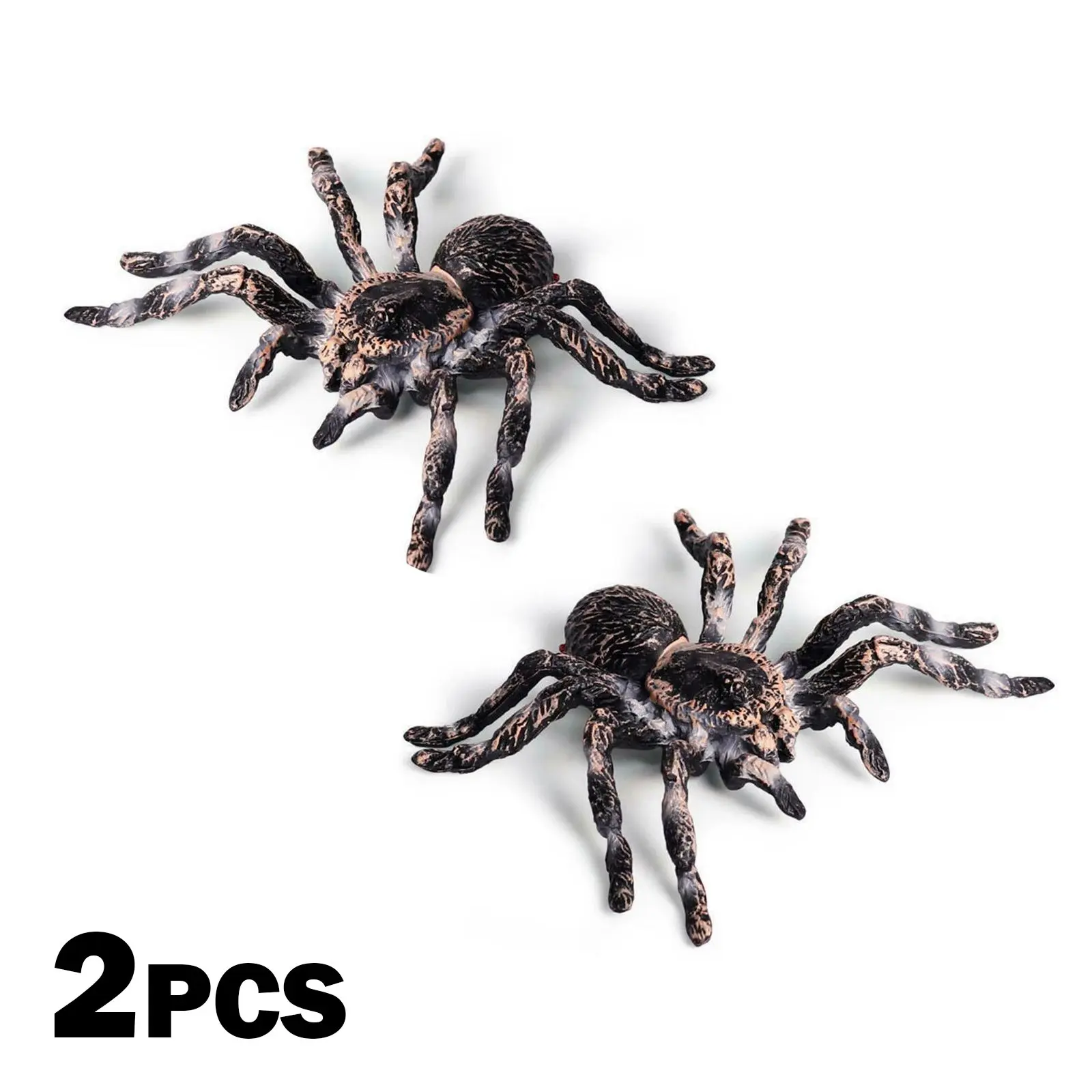 2X Fake Realistic Spider Toy Insect Model Halloween Joke Prank Props Scary Toys 
