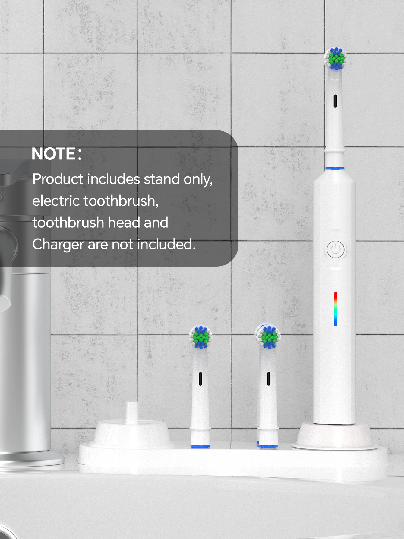 Toothbrush Stand Base and 4 Pcs Replacement Brush Head Dustproof Protective Covers Compatible with Oral B Electric Toothbrushes