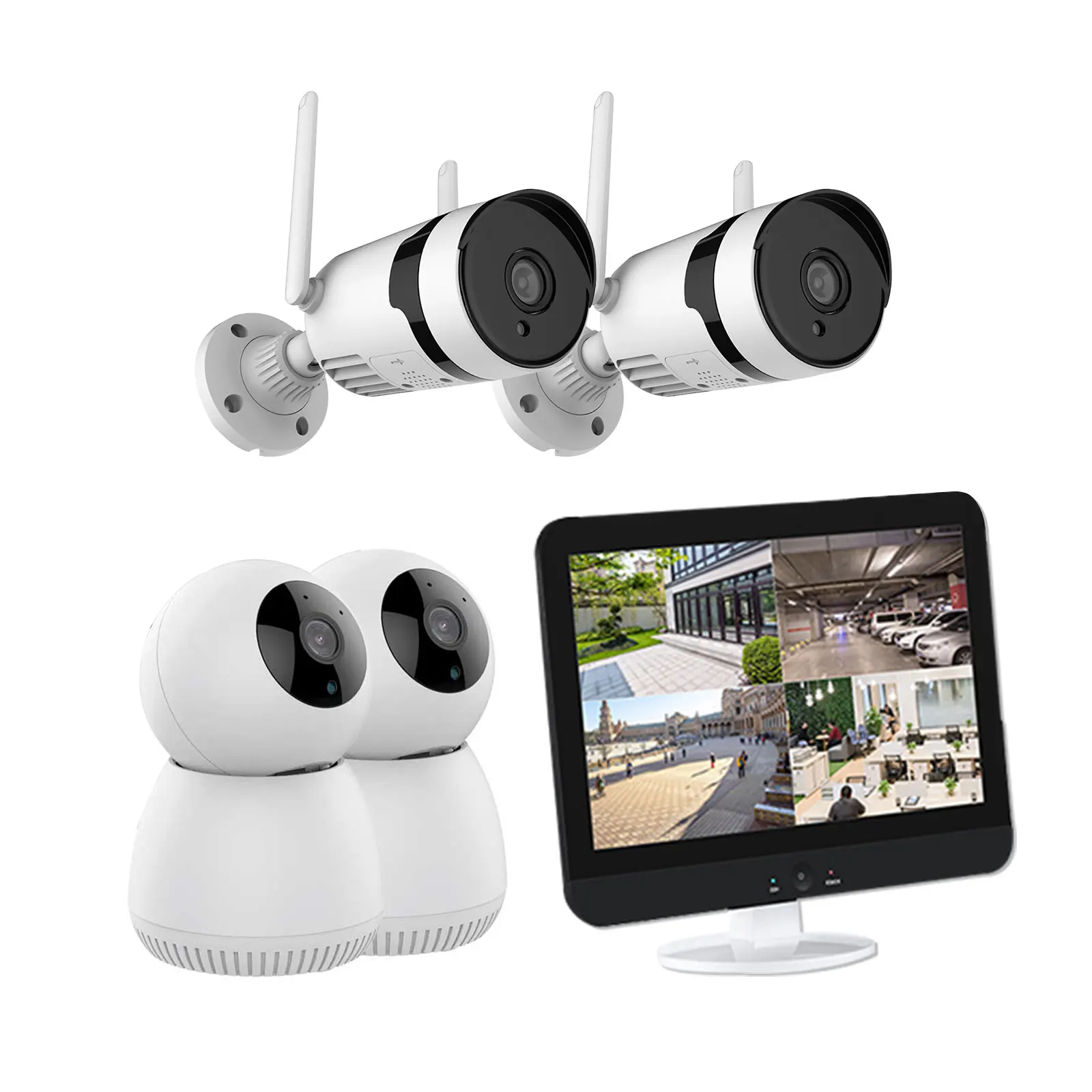 12.5 LCD Monitor Wireless Wifi Nvr Kit  Outdoor Indoor Cctv Security Camera System 1080p wifi камера беспроводной камеры smart ip камеры baby monitor сша plug