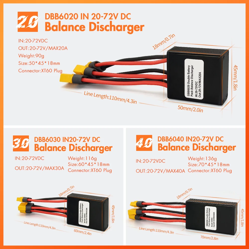 Dual Battery Connection Adapter Switch for Electric Bicycles - High Capacity Parallel Module, 20-72V, 20A/30A/40A