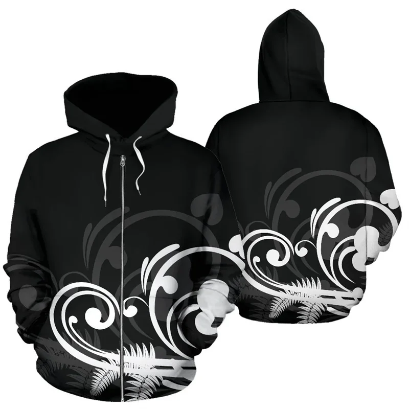 thumbnail image 1 of Sudadera con capucha de Nueva Zelanda Silver Fern con cremallera y estampado 3D para hombre, camisetas Y2k, novedad en sudaderas y sudaderas, sudaderas con capucha, abrigo deportivo, 1 of 5