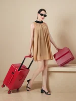 Ensemble de bagages 20+14"24+14" avec USB et porte-gobelet TSA Lock 360 °   Roues crochet de pied sur pied valise PC + ABS étui de voyage pliable 4