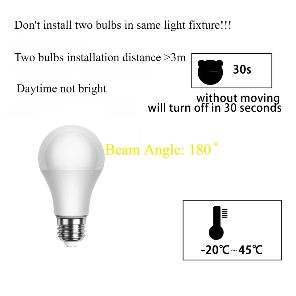 Melery E26 E27 Dusk to Dawn Light Sensor LED Night Lights Bulbs 10W 640Lm  Edison Warm Cold Day White Lamps Stairs Garage Highway - AliExpress, image size:960x960