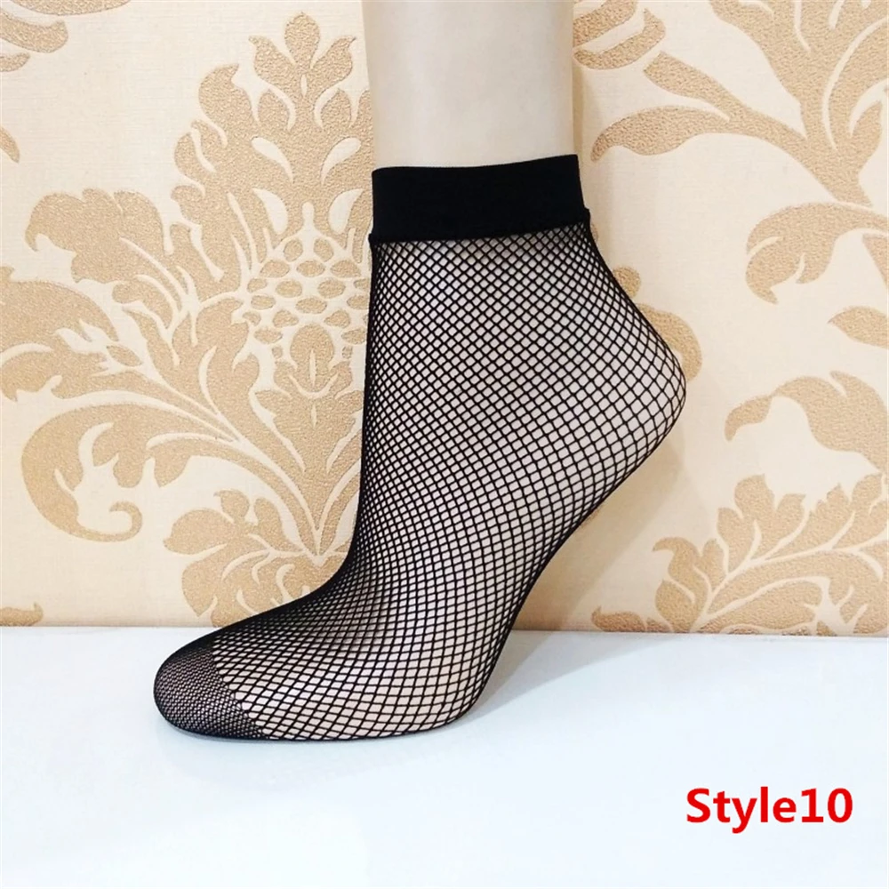 Elegante Frauen Schöne Mädchen Sommer Mode Sexy Dame Weiche Schwarze Spitze Rüschen Fishnet Mesh Kurze Knöchel Socken Ultradünne – Detail 4