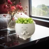 Cute Flower Pots with Drainage Hole Small Cactus Planter Resin Smile Face Flower Container for Indoor Plants 1