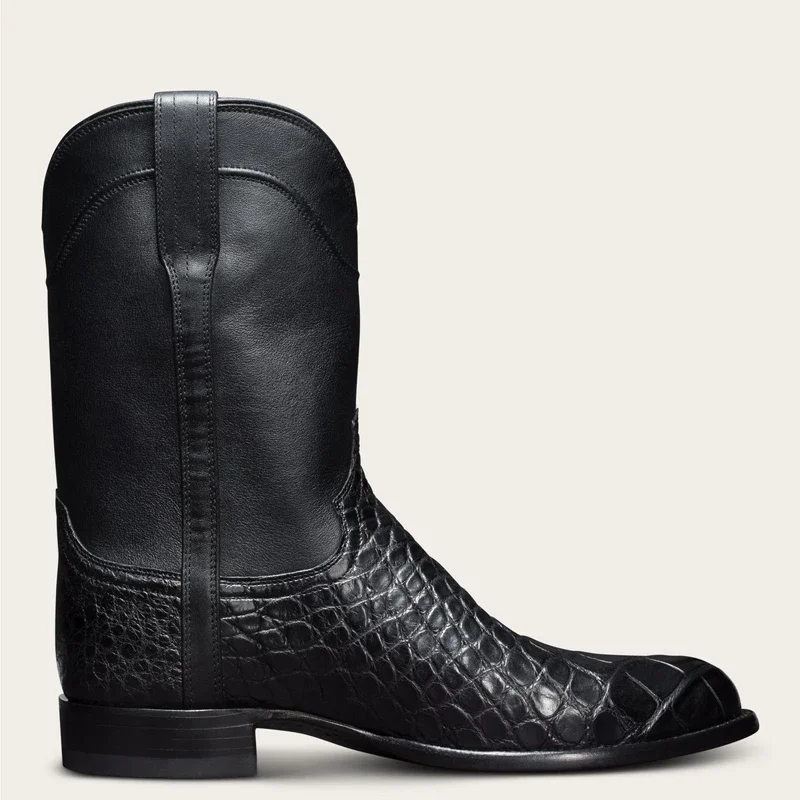 Retro Western Cowboy Boots Men's Shoes Large Size 38-48 Knight Boots New Autumn Winter Men's Boots Lightweight Comfortable