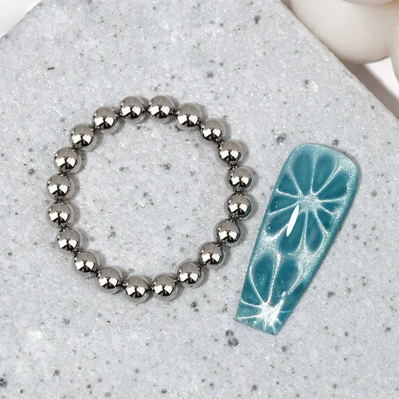 Round Magnetic Bead Nail Art Multi-Function Magnet Cube Stones for Water Wave Ripple Cat Eye Design Gel Polish Manicure Tools Cat Eye Nail Tool Magnetic Nail Art Tools Magnetic Nail Tools