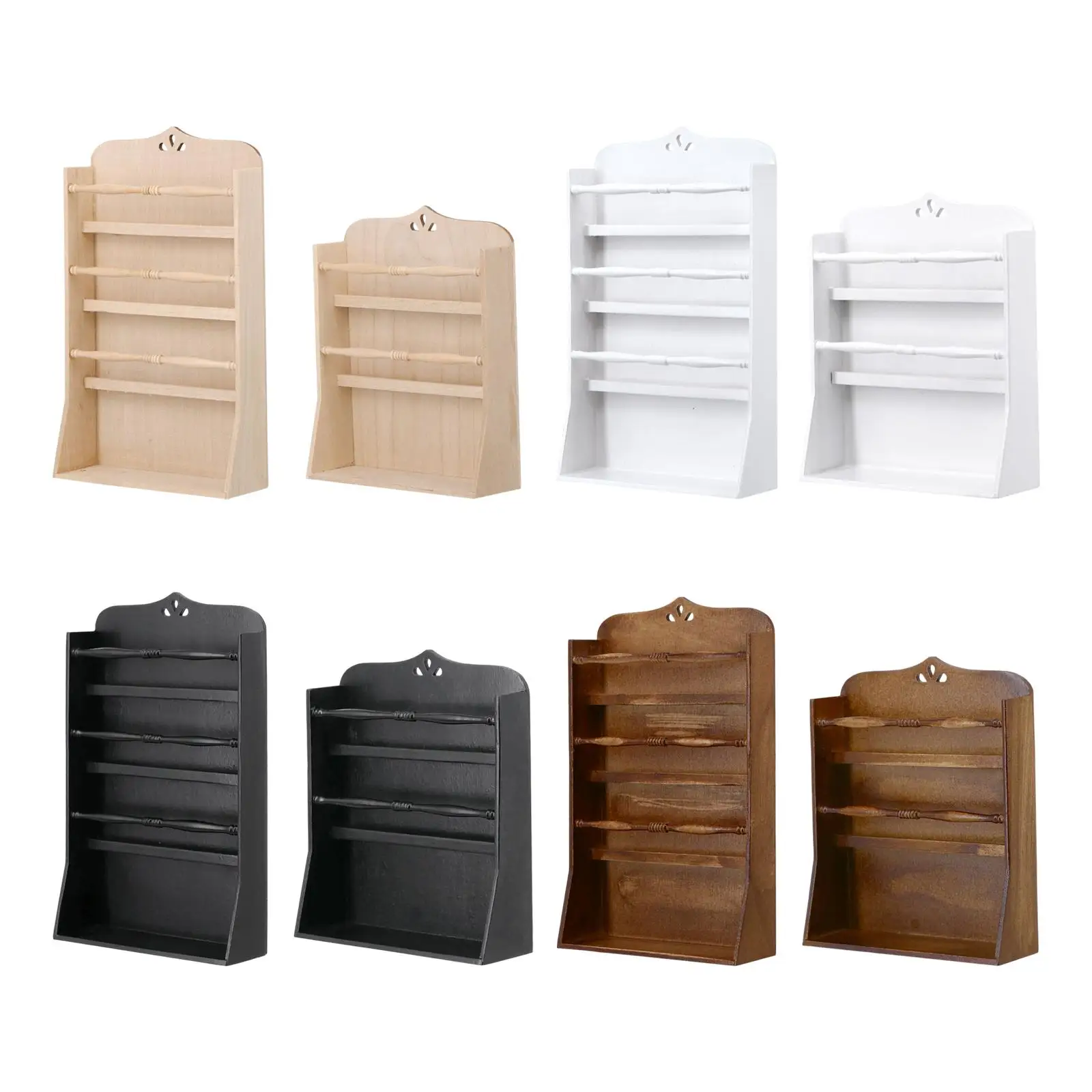 

Miniature Cabinet Wood Shelf Furniture Stand Storage for 1/6 Doll Room Box