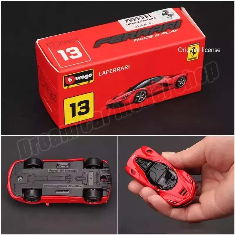 Bburago 1:64 Genuine Ferrari Series Car MONZA SP1 ,LAFERRARI,488GTB, F12 Tdf,F40,F50,ENZO FERRARI,SF90 Alloy Cars Model Toy Gift 4