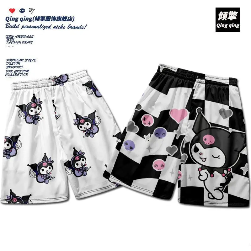 

Kulomi Cinnamoroll Kawaii Sanrio Loose Casual Shorts Men Women with The Same Style of Beach Pants for Quick Drying Ventilation