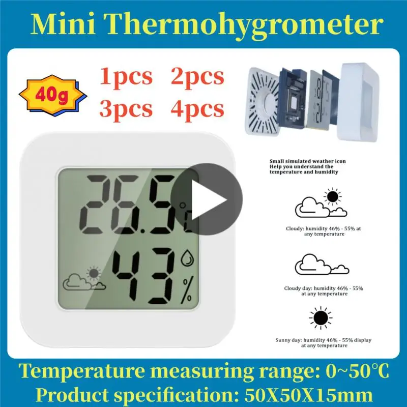

Indoor Mini Thermometer Hygrometer Living Room LCD Digital Temperature Humidity Meter Sensor Weather Station Meter Tool