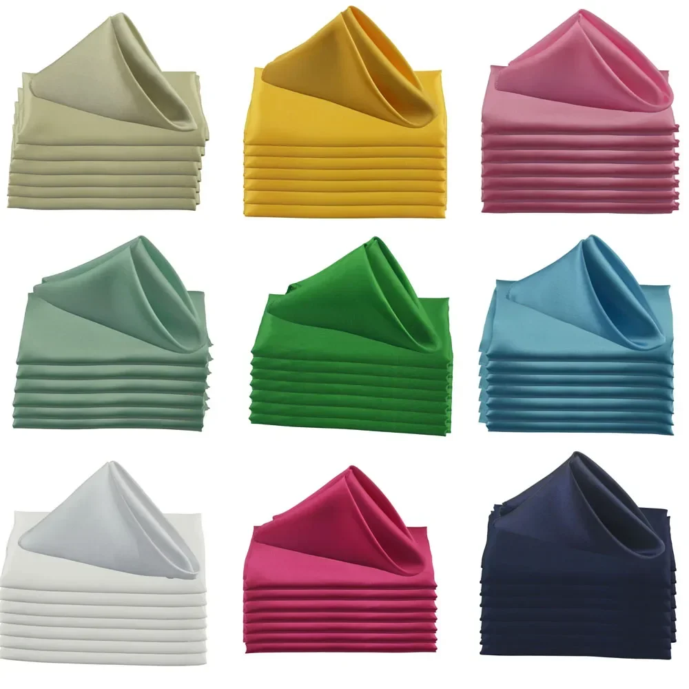 Elegant Satin Square Napkins - 50pcs, 17 Inch, for Weddings, Holidays, and Special Events