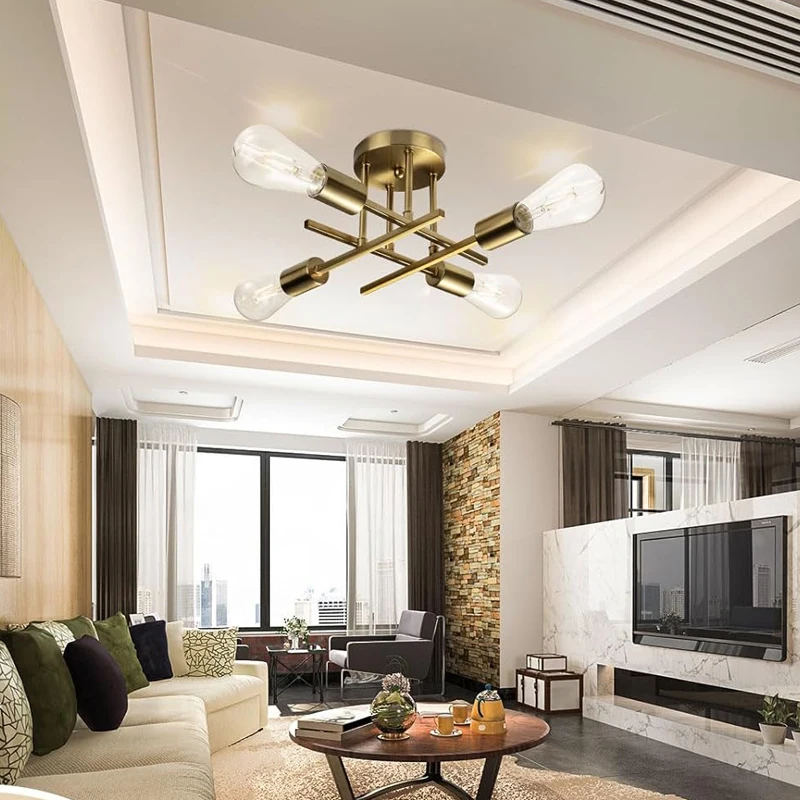 ثريا سقف غرفة النوم الحديثة، ضوء سقف شبه مدمج إسكن...